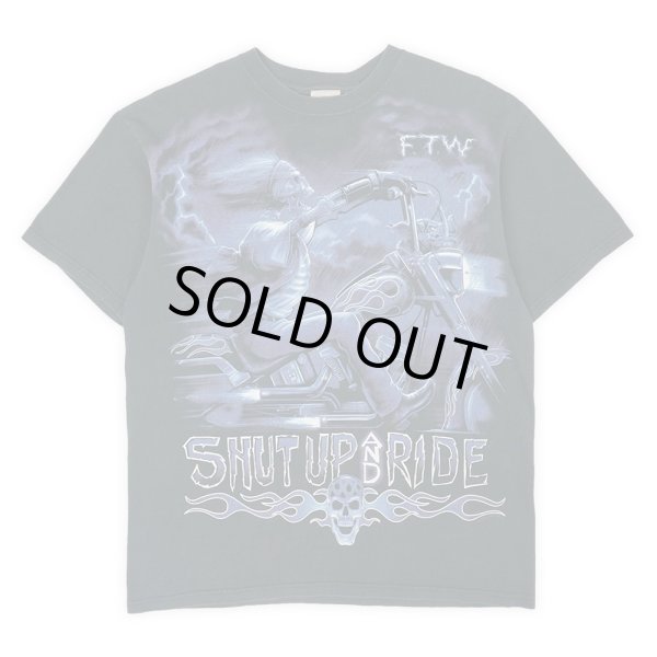 画像1: 00's LIQUID BLUE オーバープリントTシャツ "SHUT UP AND RIDE" (1)