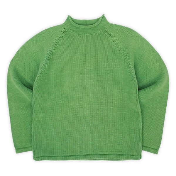 画像1: Early 00's J.CREW ロールネック コットンニット “GREEN” (1)