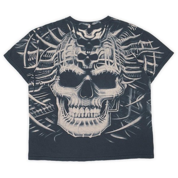 画像1: 00's LIQUID BLUE オールオーバープリントTシャツ "SKULL" (1)