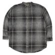 画像1: 90's ROBERT STOCK フランネル バンドカラーシャツ "Black Ombre Plaid" (1)