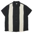 画像1: 00's MERONA S/S レーヨン オープンカラーシャツ "BLACK" (1)