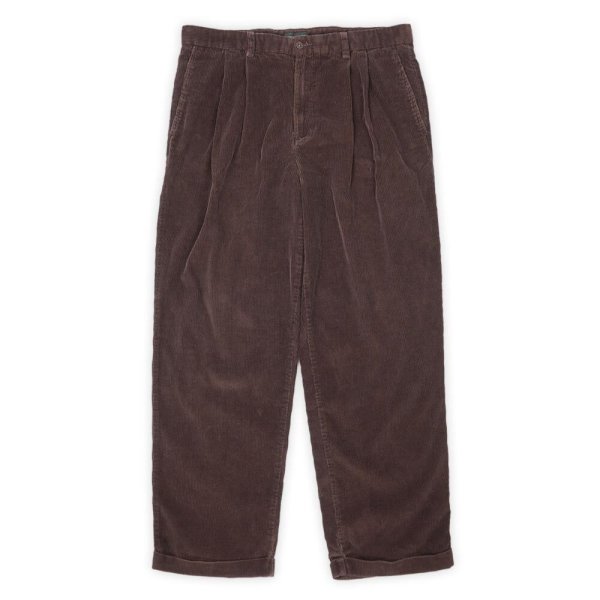 画像1: 00's DOCKERS 2タック 太畝コーデュロイトラウザー "Dark Brown / W36 L30" (1)