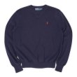 画像1: 90's Polo Ralph Lauren コットンニット "NAVY × RED LOGO" (1)