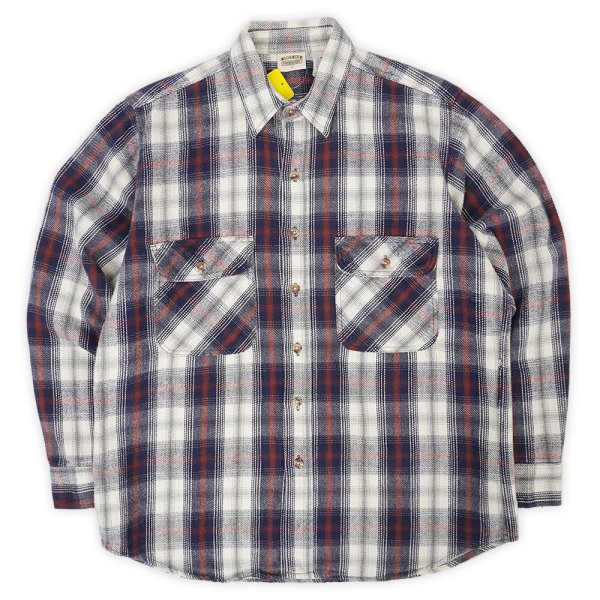 画像1: Late 90's FIVE BROTHER ヘビーネルシャツ "Navy Plaid" (1)