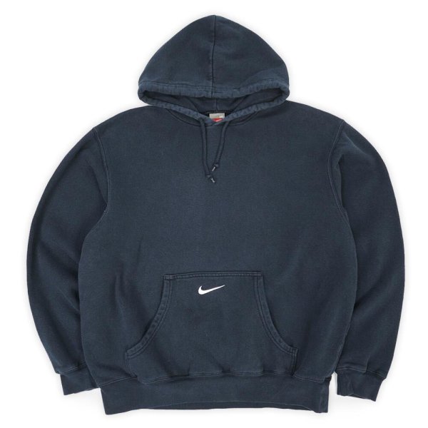 画像1: 00's NIKE センタースウォッシュ パーカー "NAVY" (1)