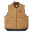 画像1: 00's Carhartt ダックベスト "BROWN / 企業ロゴ" (1)