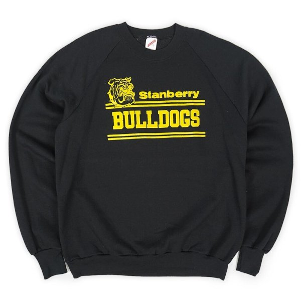 画像1: 90's Stanberry BULLDOGS プリントスウェット "BLACK / MADE IN USA" (1)