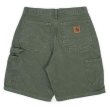 画像2: Early 00's Carhartt ダックペインターショーツ "MOSS GREEN" (2)