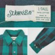 画像2: 90's ST JOHN’S BAY ブロックチェック柄 ヘビーネルシャツ “BLACK × GREEN / 2TONE” (2)