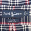 画像2: 90's Polo Ralph Lauren S/S ボタンダウンシャツ "BLAKE / NAVY Plaid" (2)