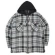 画像1: 00's Dickies キルティングライナー フーディーネルシャツ "Black Omble Plaid" (1)