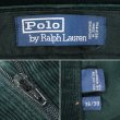 画像3: 90's Polo Ralph Lauren 2タック コーデュロイトラウザー "DARK GREEN" (3)