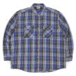 画像1: Late 90's FIVE BROTHER ヘビーネルシャツ "Blue Ombre Plaid" (1)