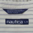 画像2: 90's NAUTICA マルチストライプ柄 バンドカラーシャツ (2)