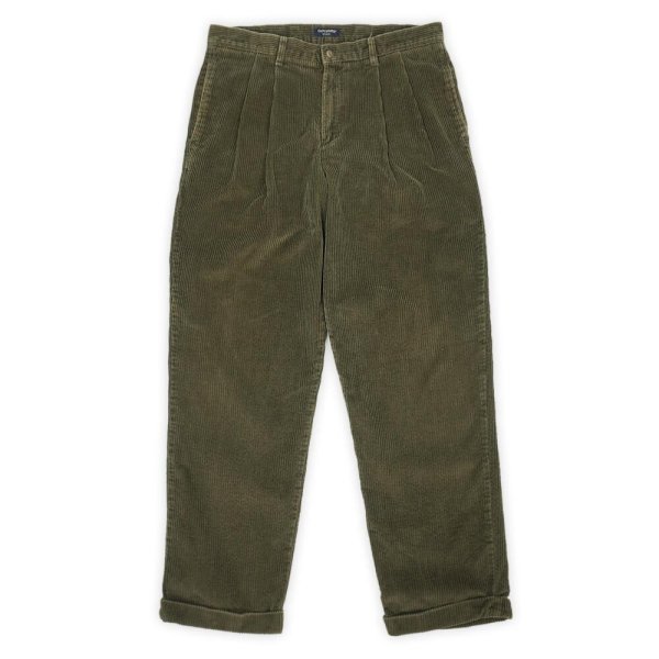 画像1: 90's DOCKERS 2タック 太畝コーデュロイトラウザー "OLIVE / W34 L32" (1)