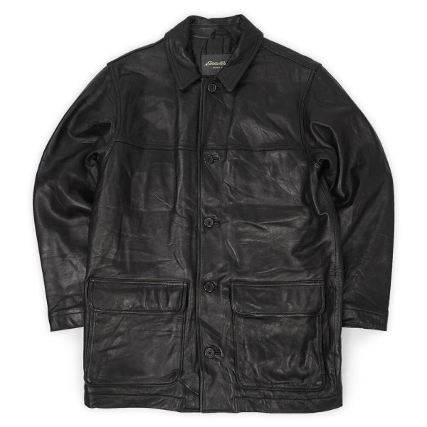 画像1: 00's Eddie Bauer ラムレザーハーフコート “BLACK” (1)