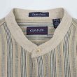 画像3: 90's GANT マルチストライプ柄 S/S バンドカラーシャツ "Linen×Cotton" (3)