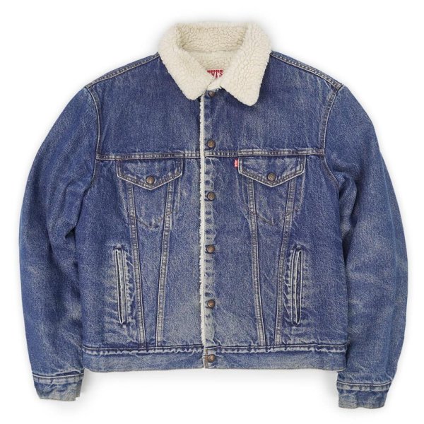 画像1: 90's Levi's 71608-0216 デニムボアジャケット "44 LONG / MADE IN USA" (1)