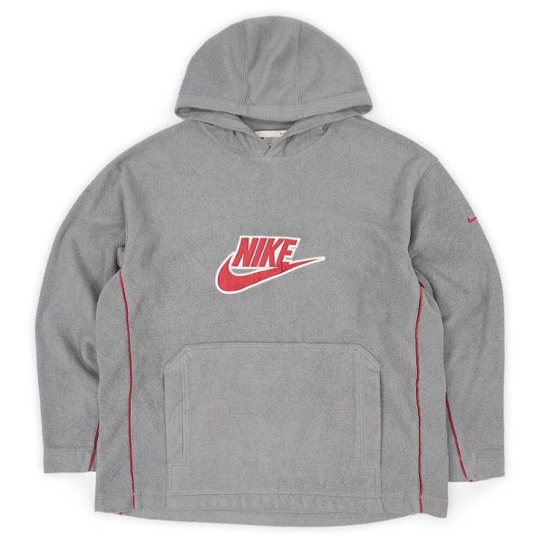 画像1: 00's NIKE ロゴ刺繍フリースパーカー "GRAY" (1)