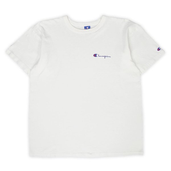 画像1: 90's Champion スクリプトロゴ Tシャツ "WHITE / MADE IN USA" (1)