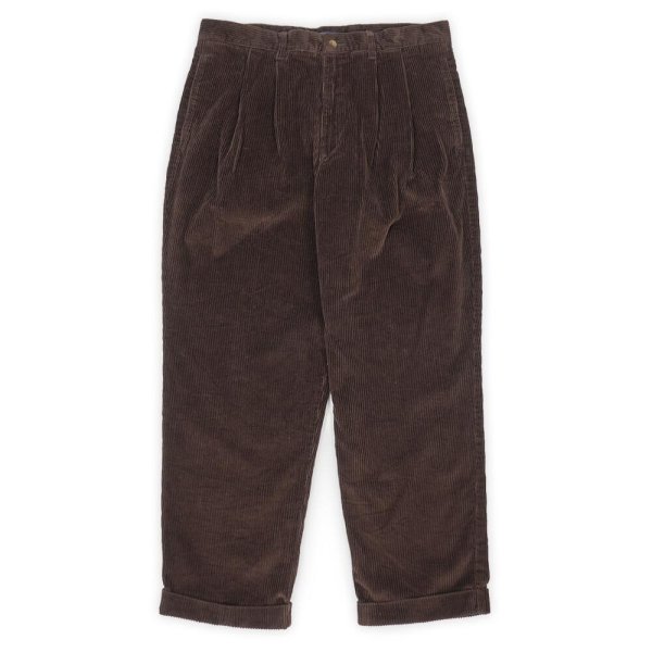 画像1: 90's DOCKERS 2タック 太畝コーデュロイトラウザー "Dark Brown / W36 L29" (1)