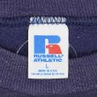 画像2: 80's RUSSELL カレッジプリント スウェット "MADE IN USA / FADE NAVY" (2)