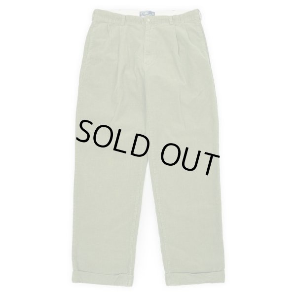 画像1: 90's Polo Ralph Lauren 2タック 細畝コーデュロイトラウザー "HAMMOND PANT / OLIVE" (1)
