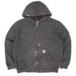 画像1: 00's Carhartt フルジップ スウェットパーカー "FADE BLACK" (1)