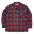 画像1: 70's Pendleton オープンカラー ウールシャツ "Navy Plaid / AS-IS" (1)