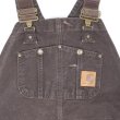 画像2: 00's Carhartt ダブルニー ダックオーバーオール "W34 L30 / Dark Brown" (2)