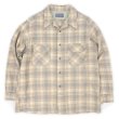 画像1: 70's Pendleton オープンカラー ウールシャツ "Gray Plaid / size XL" (1)