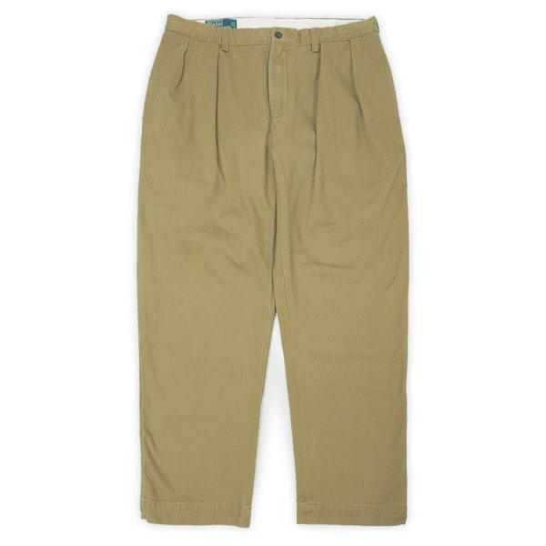 画像1: 00's Polo Ralph Lauren 2タック チノトラウザー "ETHAN PANT / W36 L30 / LIGHT BROWN" (1)