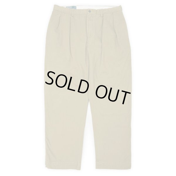 画像1: 00's Polo Ralph Lauren 2タック チノトラウザー "ETHAN PANT / W36 L30 / LIGHT BROWN" (1)