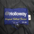 画像2: 90's Holloway 襟付き レザー切り替えスタジャン "ALL BLACK / MADE IN USA" (2)