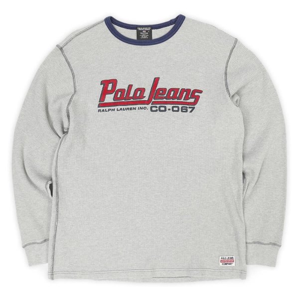 画像1: 90's POLO JEANS L/S コットンサーマル (1)