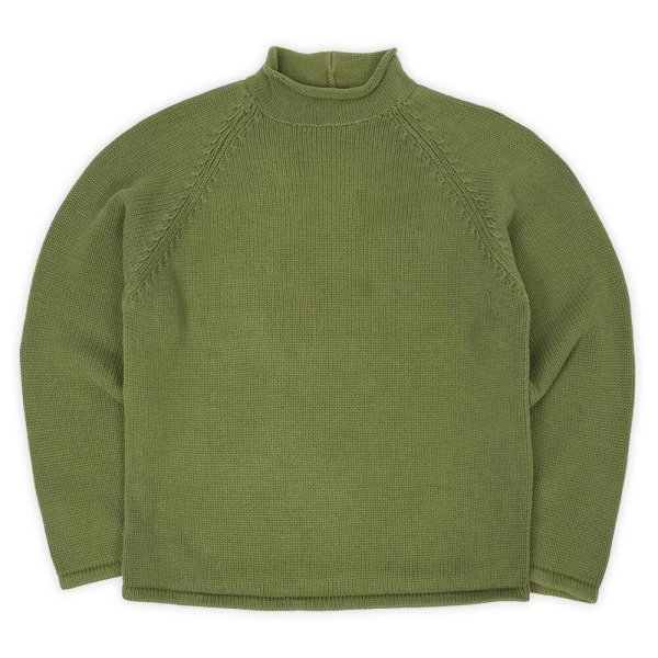 画像1: 90's J.CREW ロールネック コットンニット "OLIVE" (1)