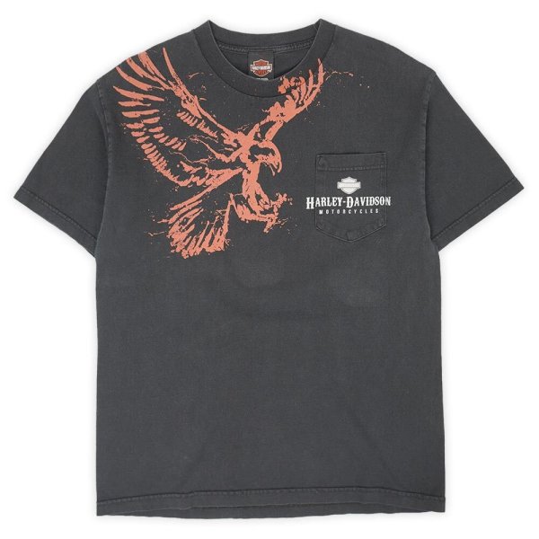 画像1: 00's HARLEY-DAVIDSON ポケットTシャツ “FADE BLACK” (1)