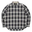 画像1: 00's Eddie Bauer マチ付き フランネルシャツ "Black Omble Plaid" (1)