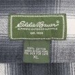 画像2: 00's Eddie Bauer マチ付き フランネルシャツ "Black Omble Plaid" (2)