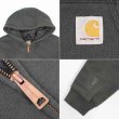 画像3: 00's Carhartt キルティングライナー フルジップ スウェットパーカー “FADE BLACK” (3)