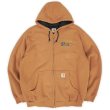 画像1: 00's Carhartt サーマルライナー フルジップ スウェットパーカー "BROWN" (1)