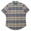 画像1: 90-00's Polo  Ralph Lauren S/S ボタンダウンシャツ "CLASSIC FIT / NAVY Plaid" (1)