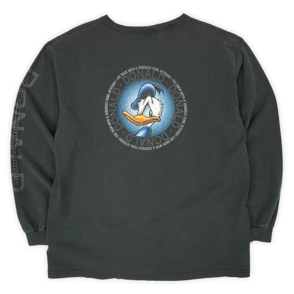 画像1: 90's Disney 両面プリント L/S Tシャツ "MADE IN USA / DONALD" (1)