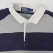 画像3: 90's Polo Ralph Lauren ボーダー柄 ラガーシャツ "NAVY × GRAY" (3)