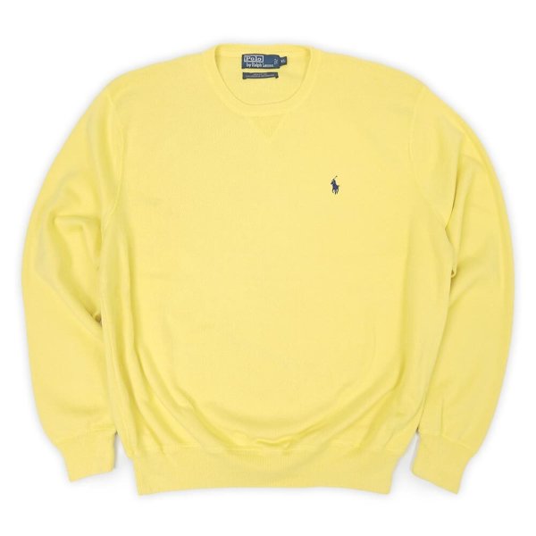 画像1: 90's Polo Ralph Lauren コットンニット "Yellow" (1)