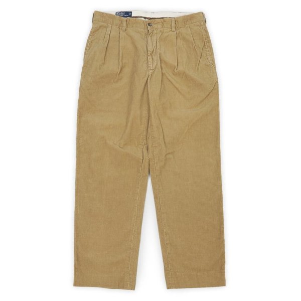 画像1: 90's Polo Ralph Lauren 2タック コーデュロイトラウザー "HAMOND PANT / BEIGH" (1)