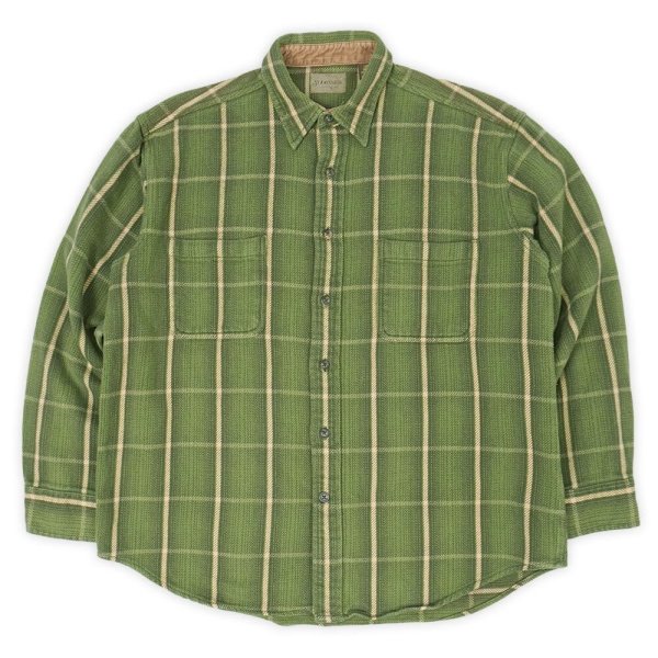 画像1: Late 90's ST. JOHN'S BAY ヘビーネルシャツ "Green Ombre Plaid" (1)