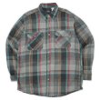 画像1: Early 00's FIVE BROTHER ヘビーネルシャツ "GRAY×BLACK Plaid" (1)