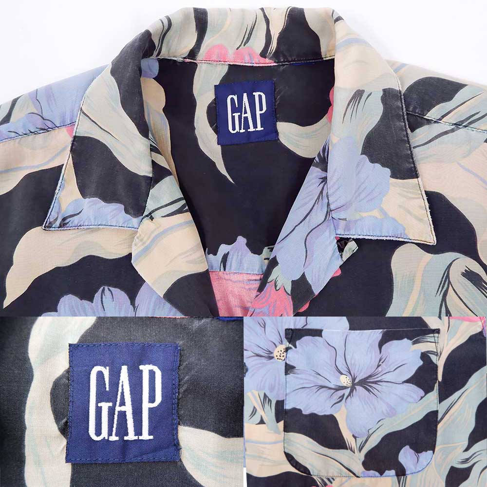 90's OLD GAP 総柄 オープンカラーシャツ "AS / IS"mtp03061101752620｜VINTAGE / ヴィンテージ