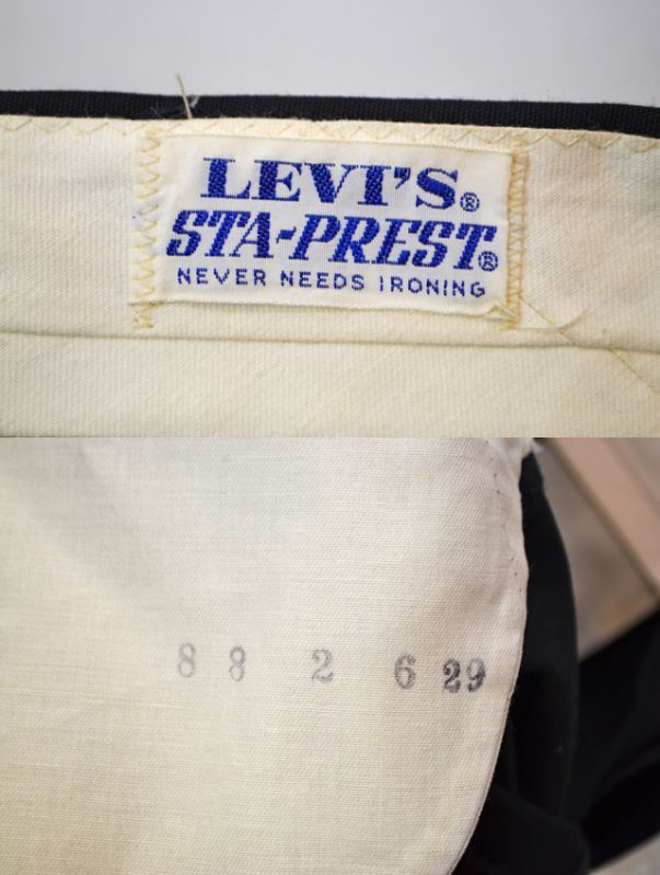 70's Levi's STA-PREST テーパードパンツ “BLACK”pt-257｜VINTAGE